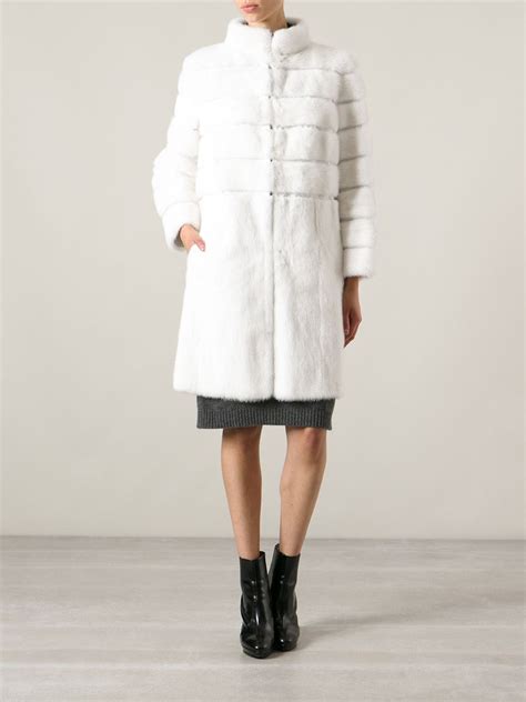 fendi fur jacket white|fendi women' s trench coats.